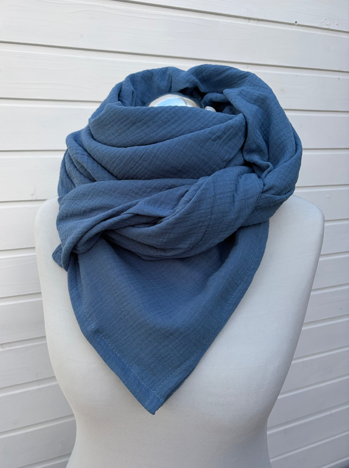 Musselintuch jeansblau