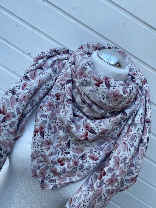 Musselintuch mit Blumenprint
