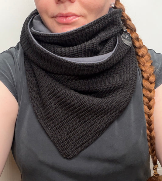 Wickelschal mit Karabiner schwarz