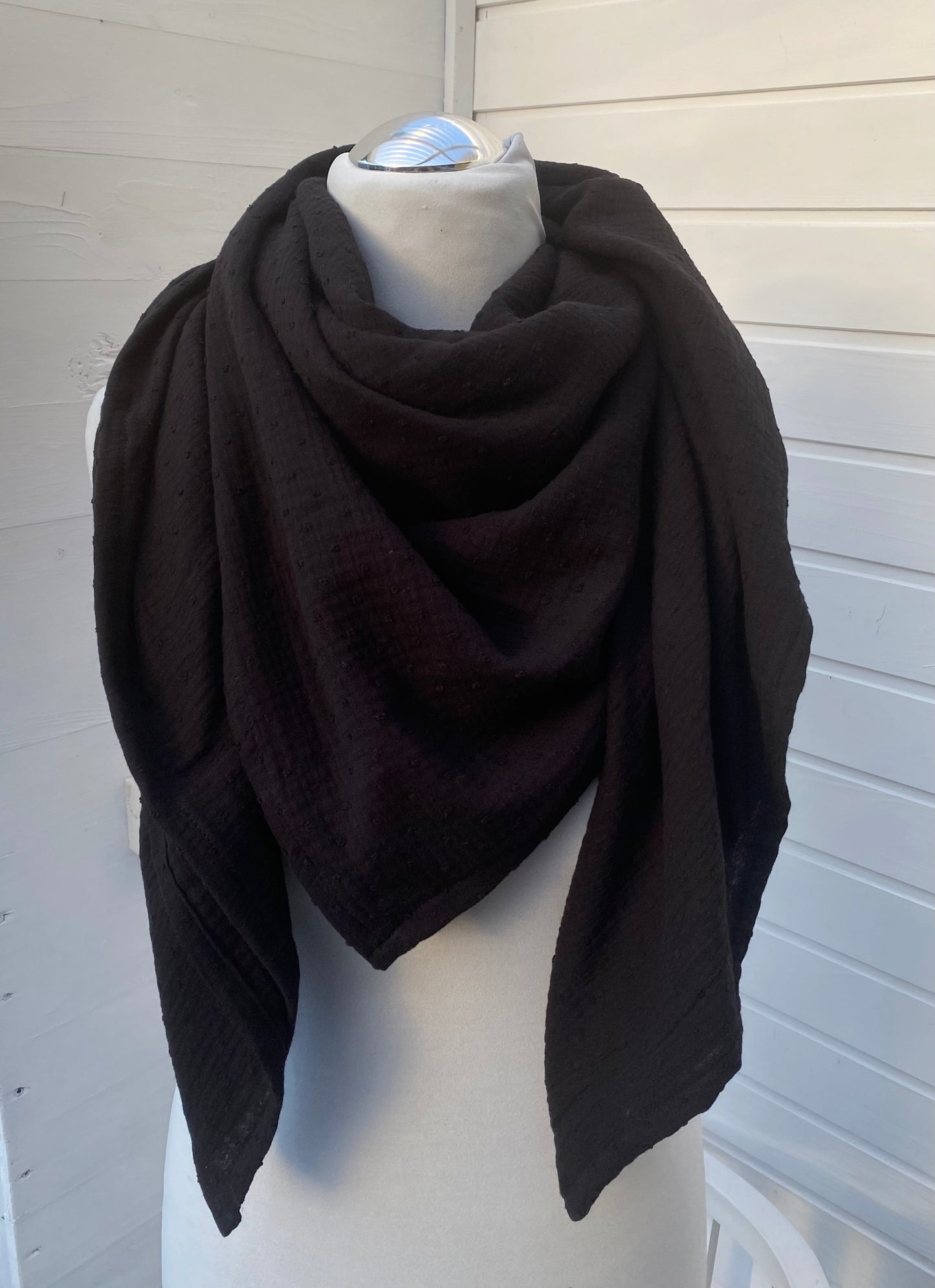 Musselintuch schwarz mit Dots