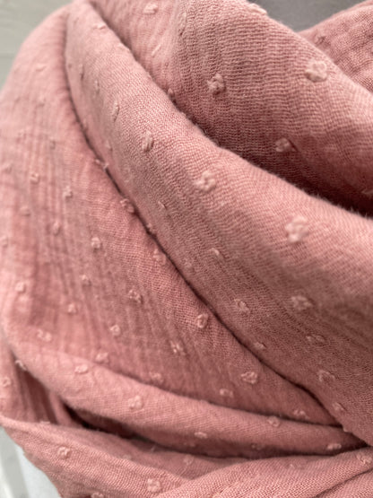 Musselintuch altrosa mit Dots