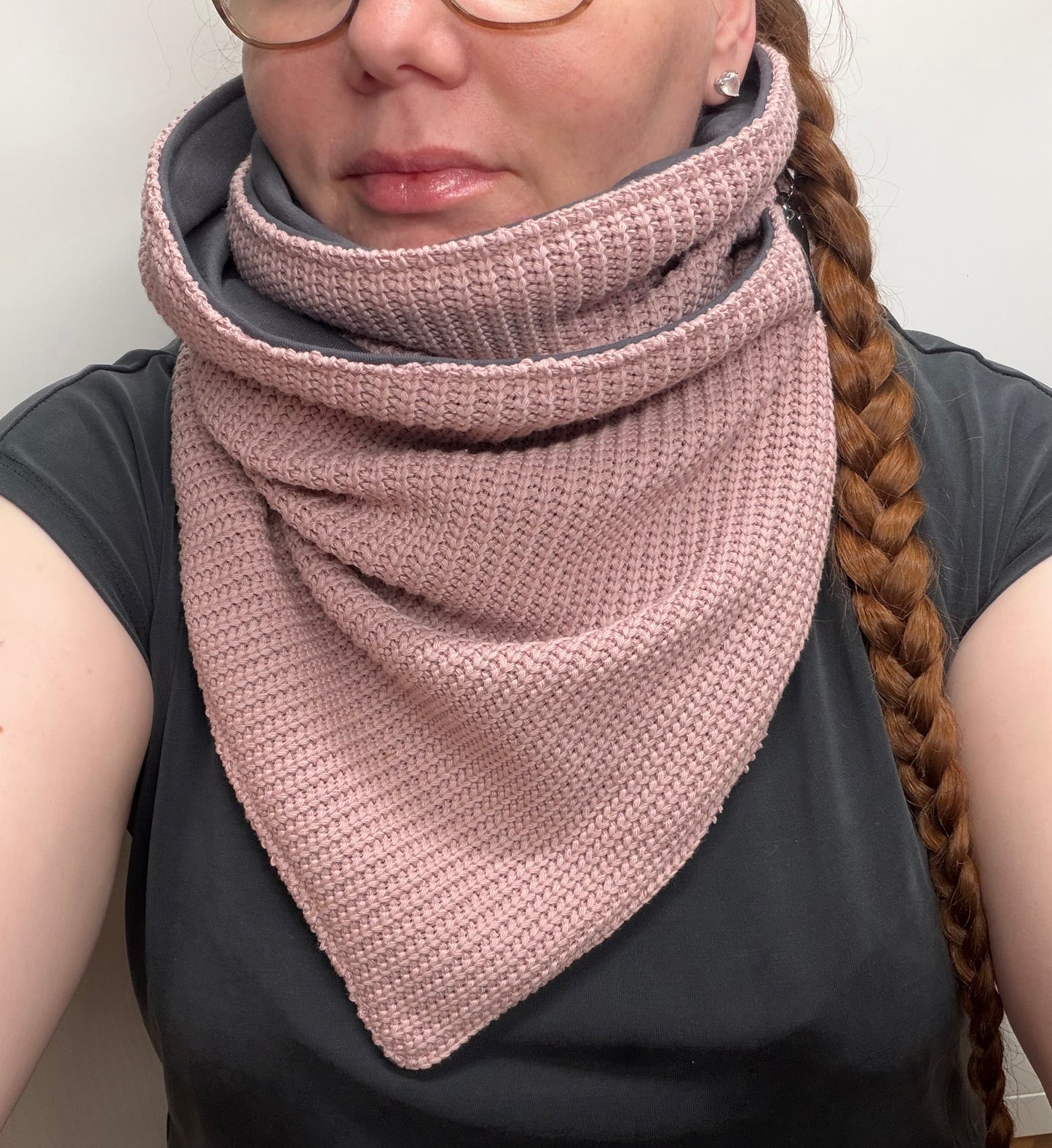 Wickelschal mit Karabiner altrosa