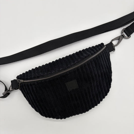 Bauchtasche Cord schwarz