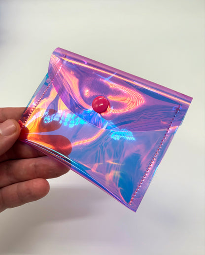 Kleine Geldbörse holographisch pink