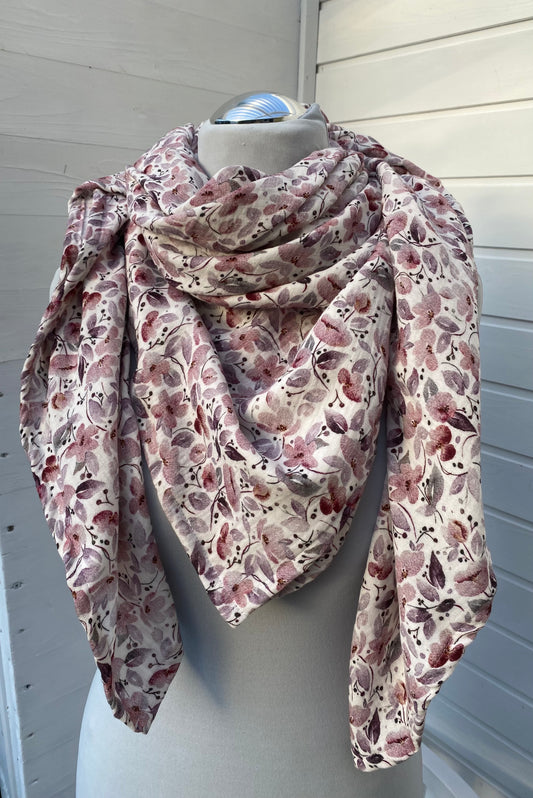 Musselintuch mit Blumenprint