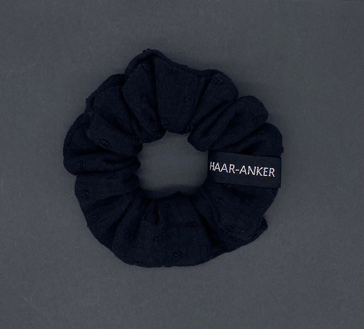 Scrunchie Musselin Dots schwarz