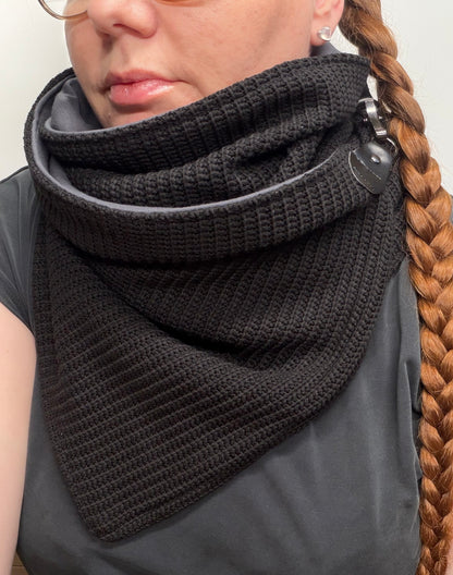 Wickelschal mit Karabiner schwarz