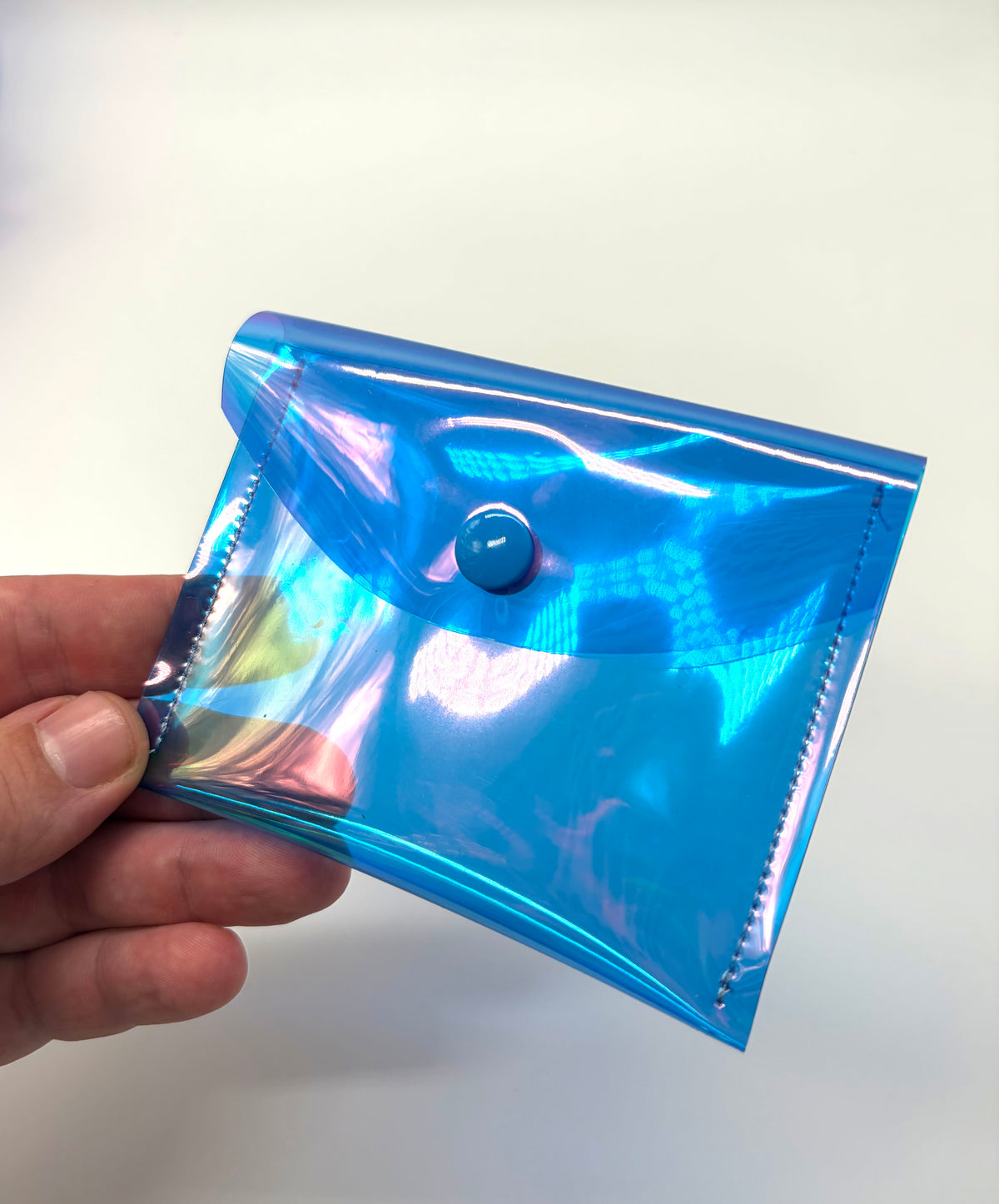 Kleine Geldbörse holographisch blau