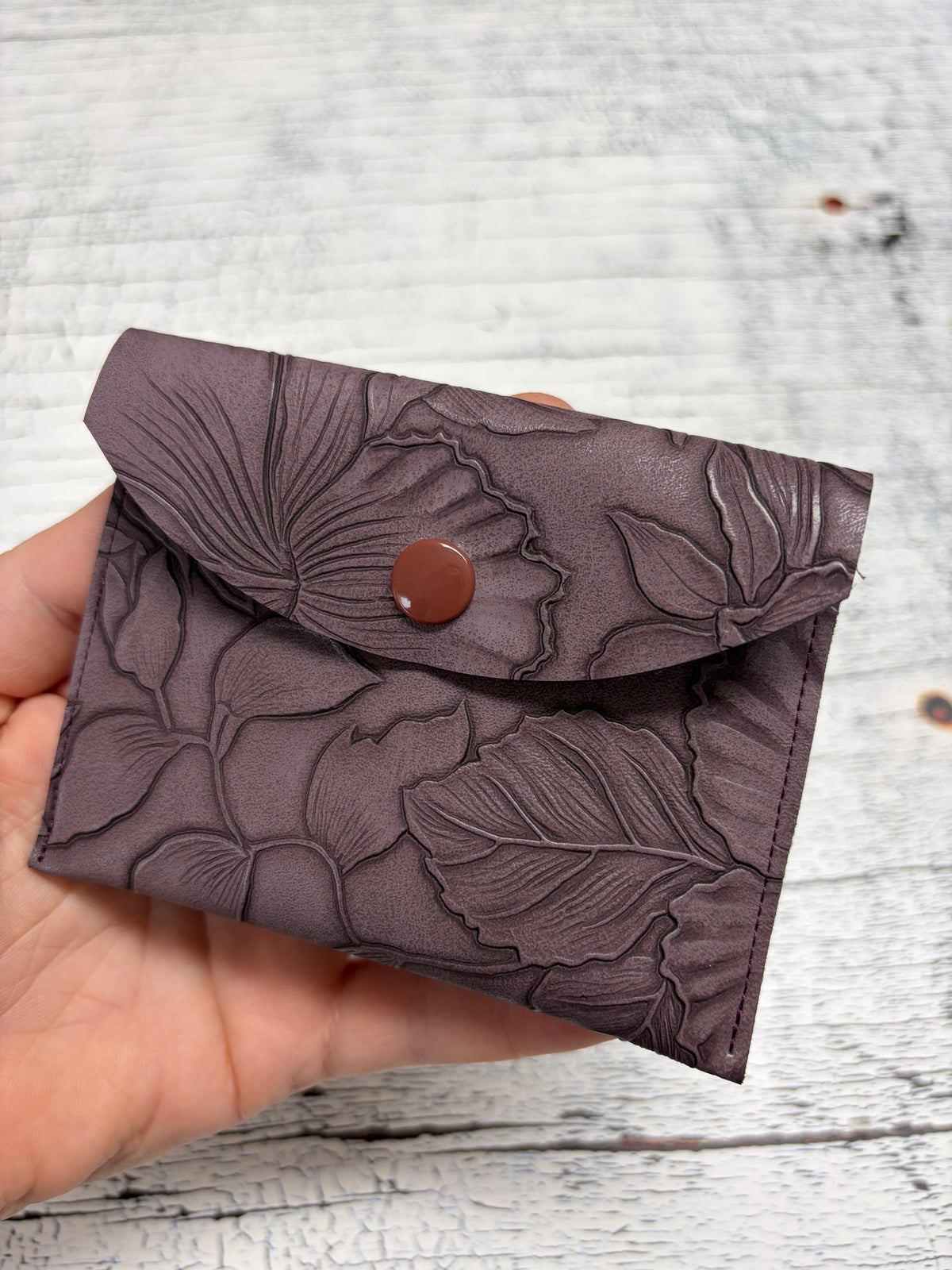 Kleine Geldbörse Blumenmuster Lila