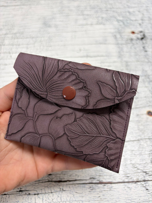 Kleine Geldbörse Blumenmuster Lila