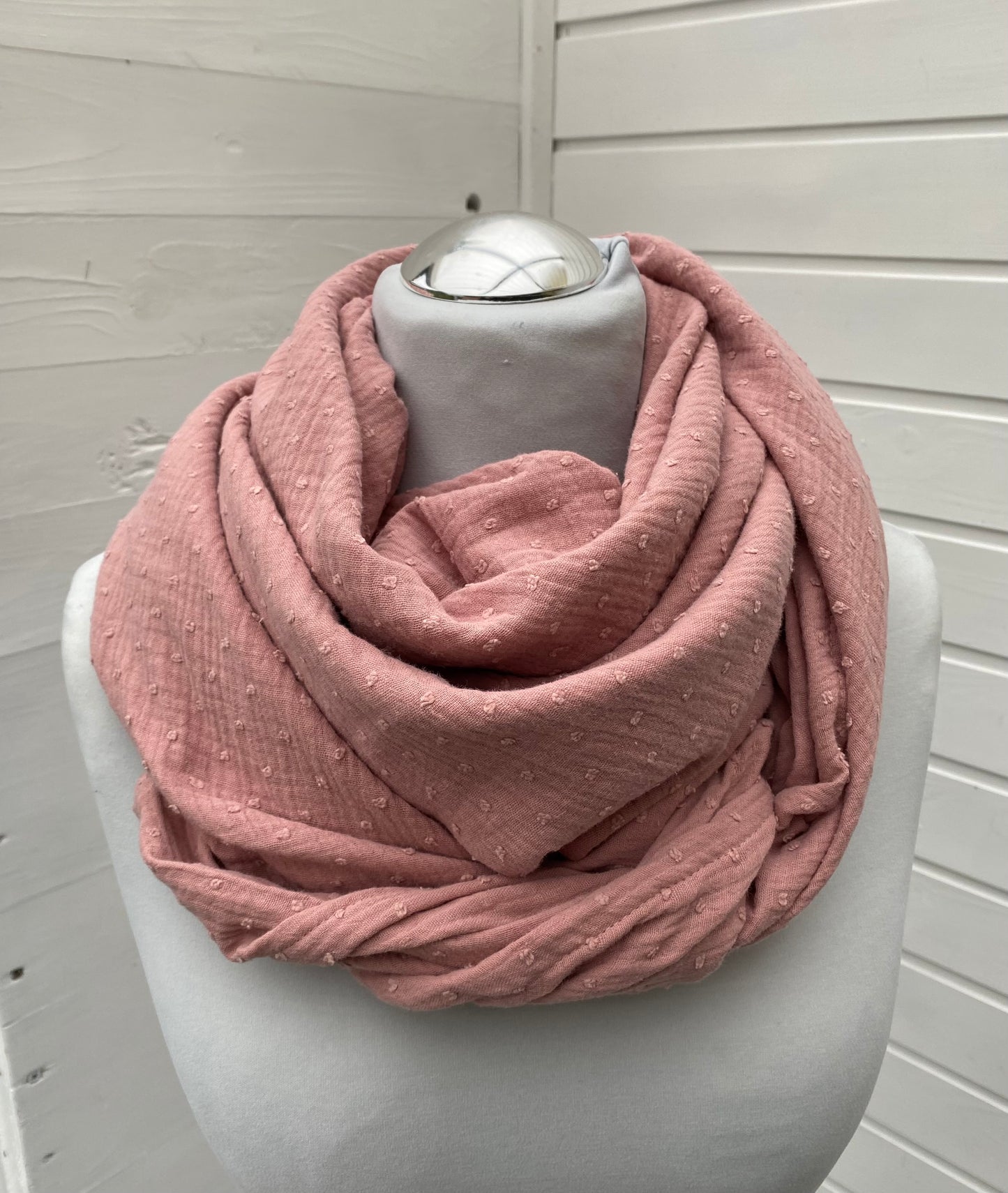 Musselintuch altrosa mit Dots