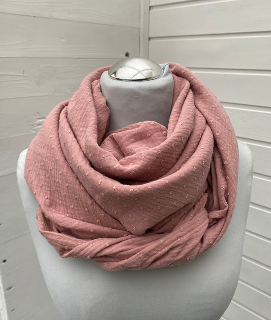 Musselintuch altrosa mit Dots