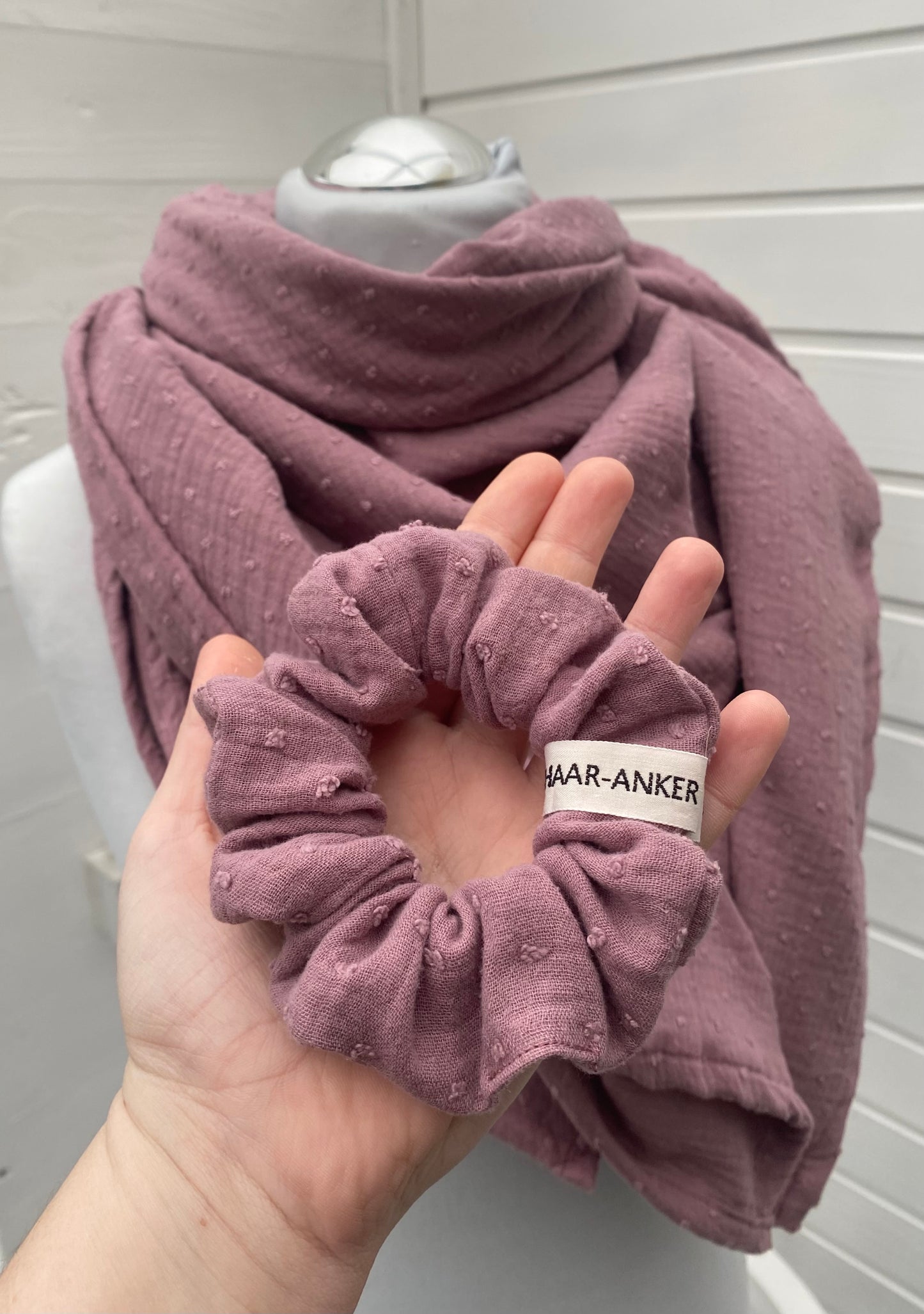 Musselintuch beere mit Dots