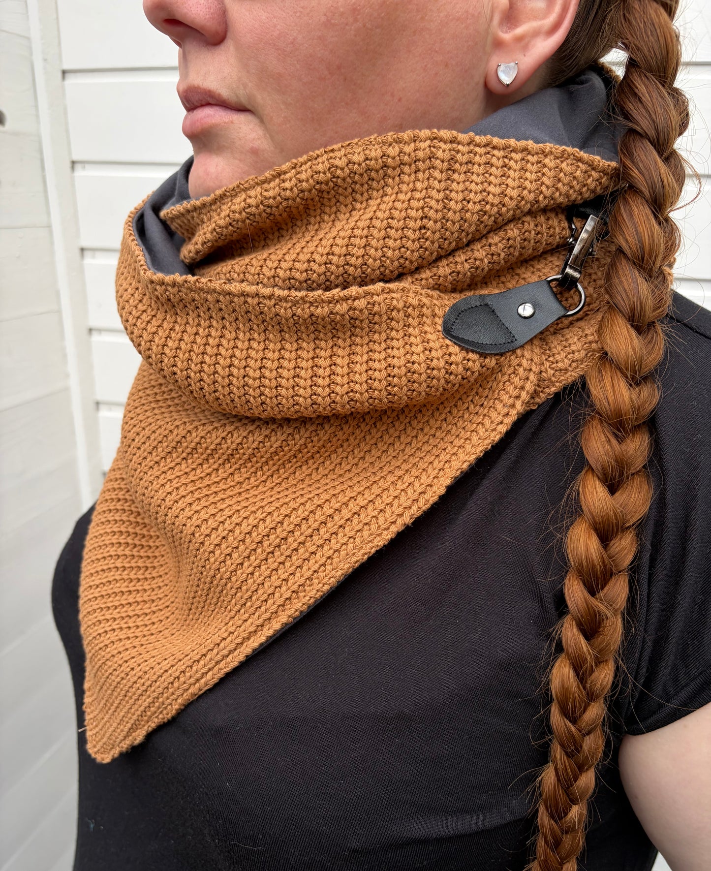 Wickelschal mit Karabiner Ocker