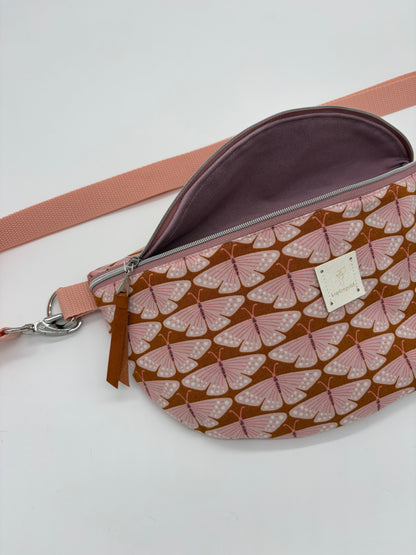 Bauchtasche mit Schmetterlingen rosa