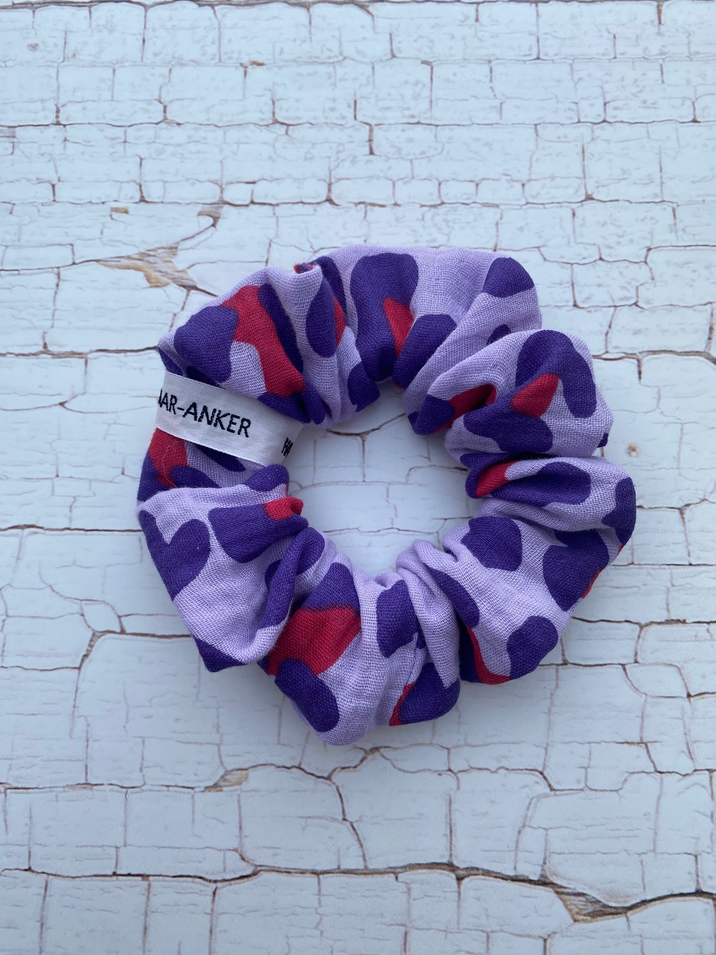 Scrunchie Musselin Leomuster Lavendel