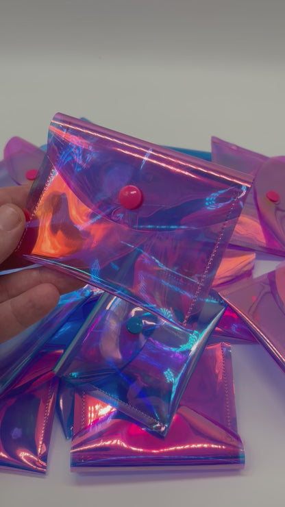 Kleine Geldbörse holographisch pink